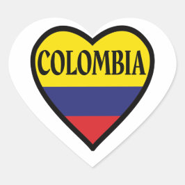 Pegatina del Corazón de la Bandera de Colombia