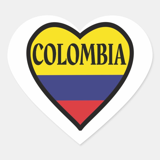 Pegatina del Corazón de la Bandera de Colombia (Anverso)