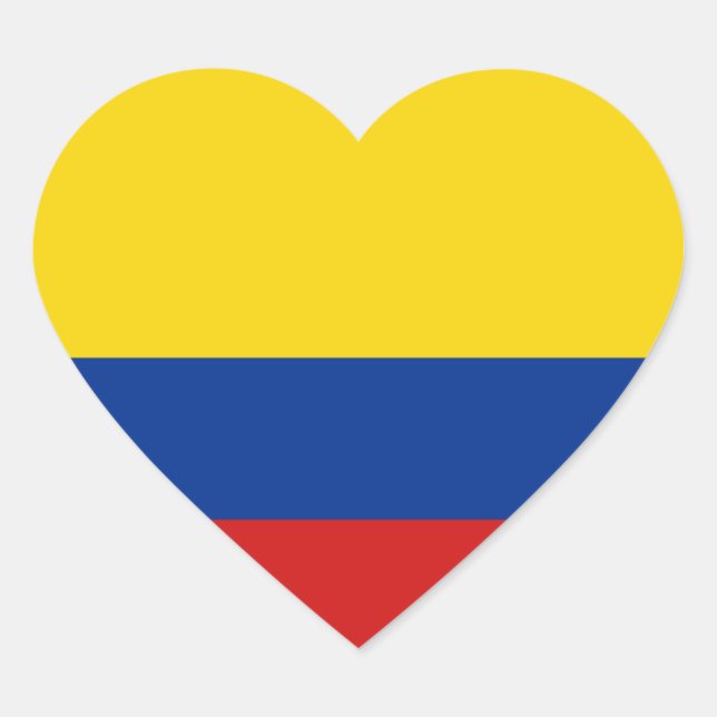 Pegatina del Corazón de la Bandera de Colombia (Anverso)
