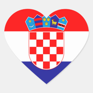 Pegatina del corazón de la bandera de Croacia