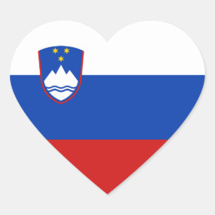 Pegatina del corazón de la bandera de Eslovenia