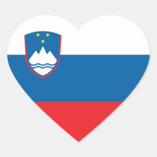 Pegatina del corazón de la bandera de Eslovenia