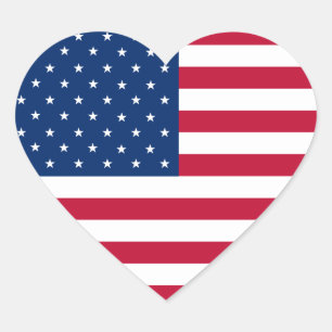 PEGATINA del Corazón de la Bandera de Estados Unid