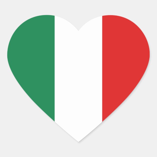Pegatina del Corazón de la Bandera de Italia (Anverso)