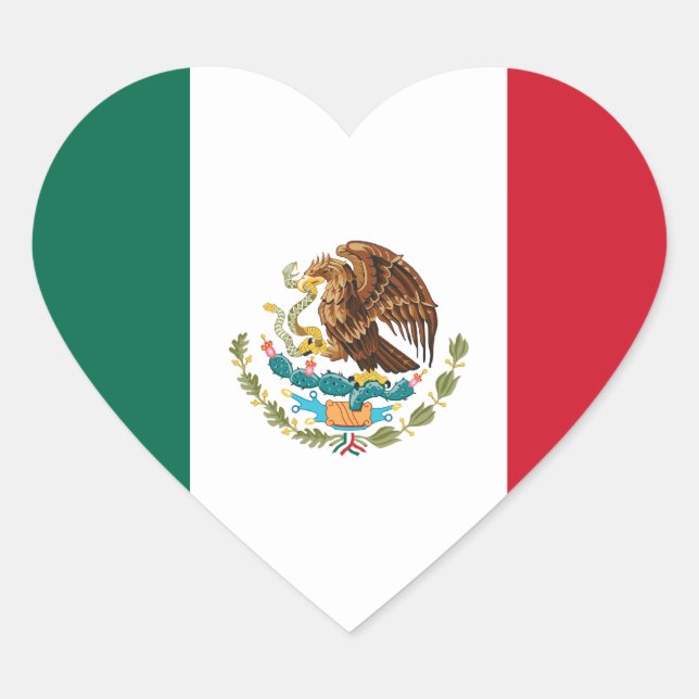 Pegatina del Corazón de la Bandera de México (Anverso)