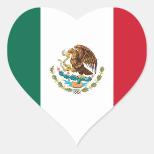 Pegatina del Corazón de la Bandera de México
