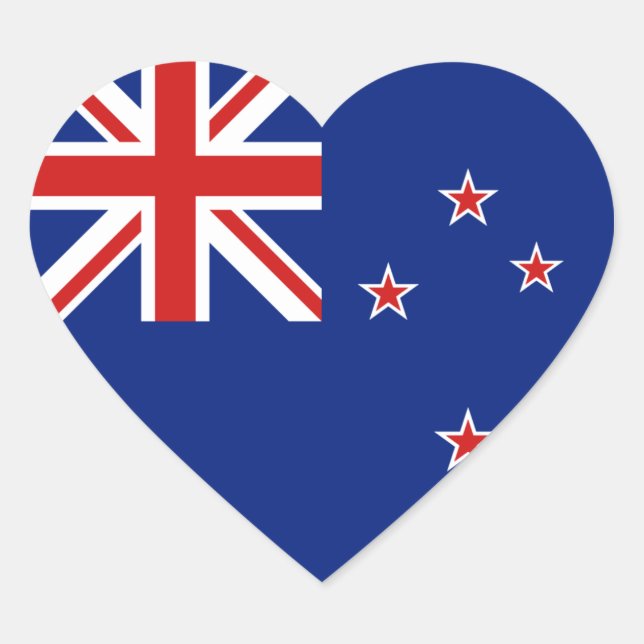 Pegatina del Corazón de la Bandera de Nueva Zeland (Anverso)