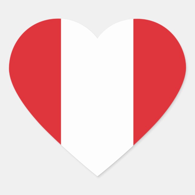 Pegatina del corazón de la bandera de Perú (Anverso)