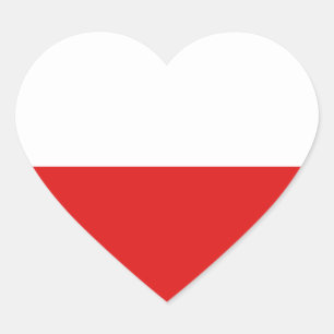 Pegatina del corazón de la bandera de Polonia