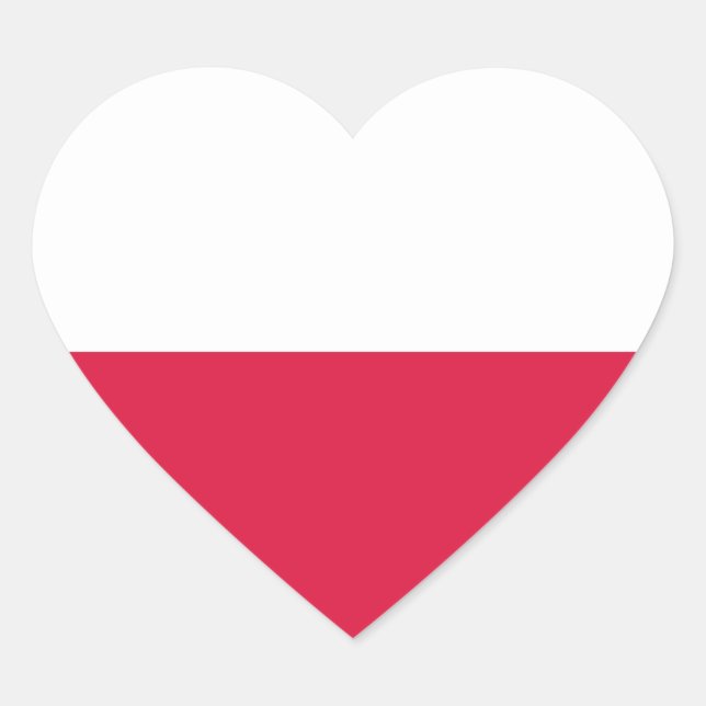 Pegatina del corazón de la bandera de Polonia (Anverso)