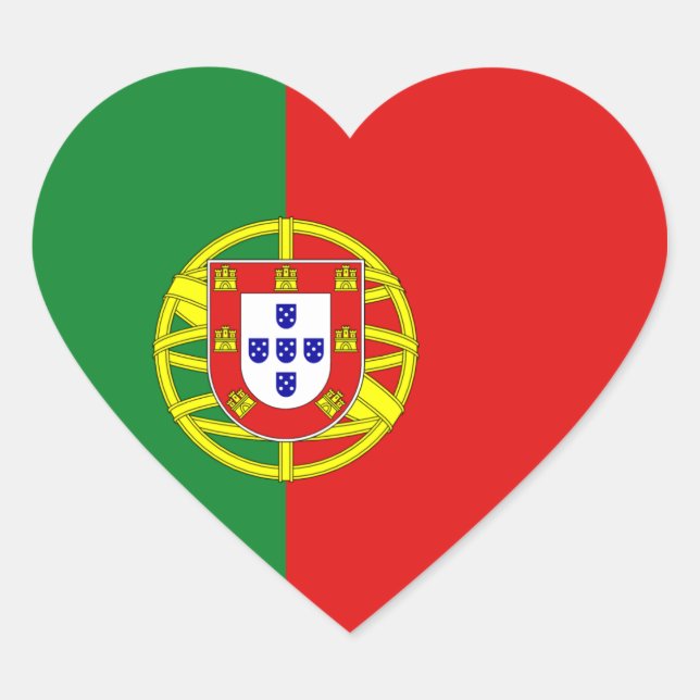 Pegatina del corazón de la bandera de Portugal (Anverso)