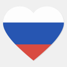 Pegatina del corazón de la bandera de Rusia
