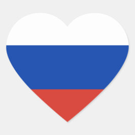 Pegatina del corazón de la bandera de Rusia