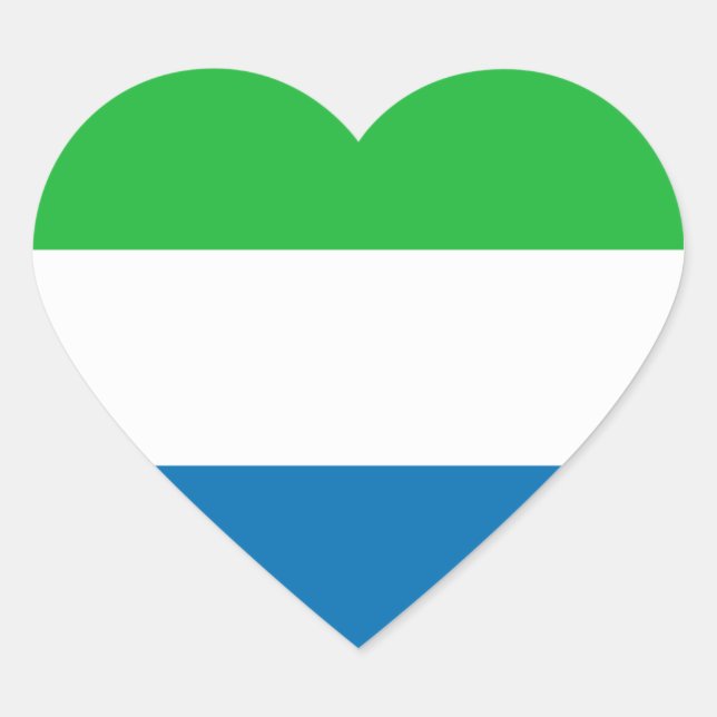 Pegatina del Corazón de la Bandera de Sierra Leona (Anverso)