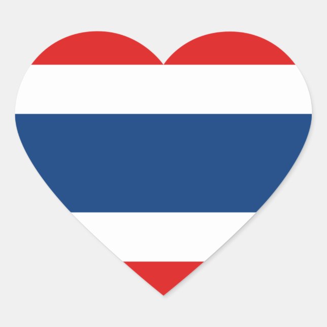 Pegatina del corazón de la bandera de Tailandia (Anverso)