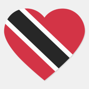 Pegatina del corazón de la bandera de Trinidad y T