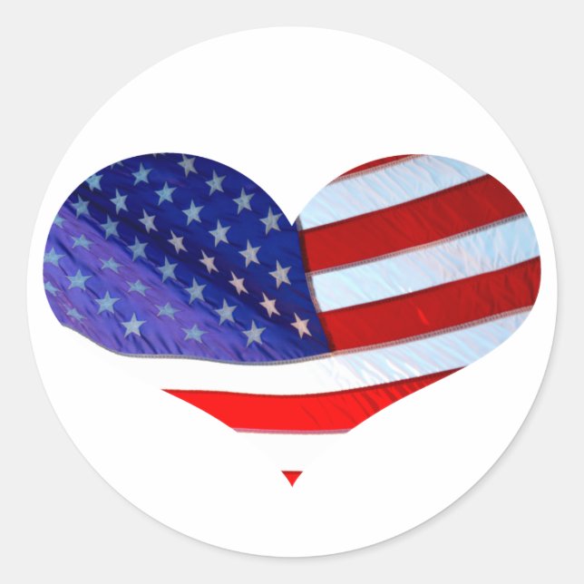 Pegatina del corazón de la bandera estadounidense (Anverso)