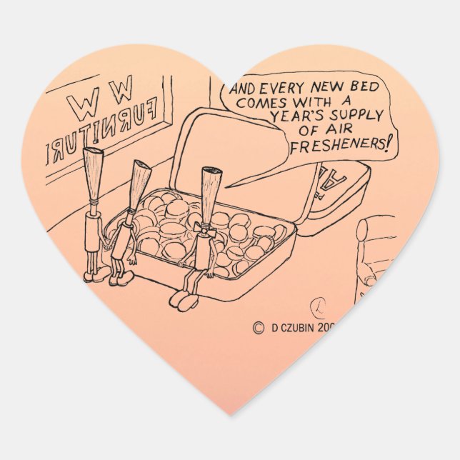 Pegatina del corazón de la cama (Anverso)