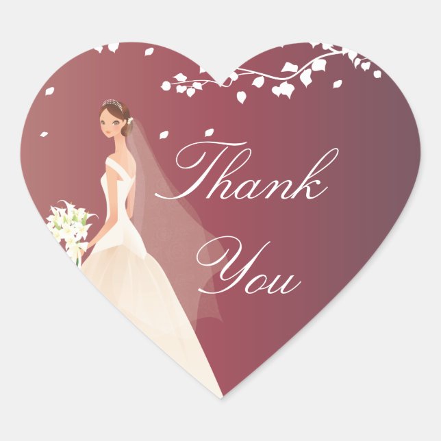 Pegatina del corazón de la ducha de novia de la no (Anverso)