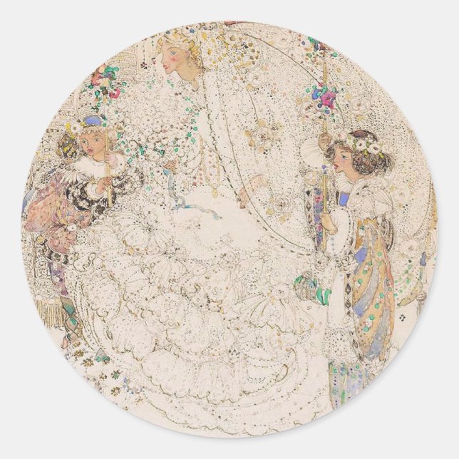 Pegatina del corazón de la ducha marrón Art Nouvea (Anverso)