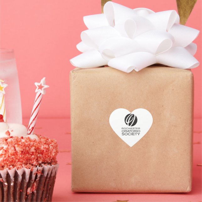 Pegatina del corazón de la sociedad Rochester Orat (Fiesta)