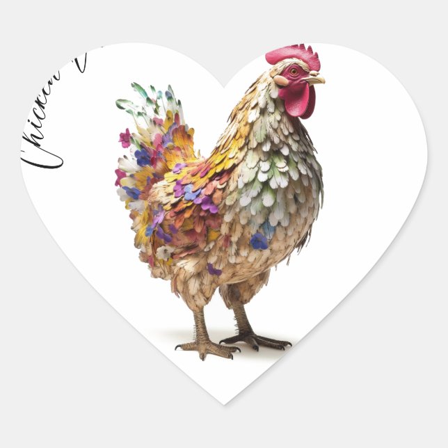 Pegatina del corazón de la vida de pollo Hen Roost (Anverso)
