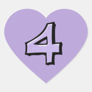 Pegatina del corazón de lavanda número 4