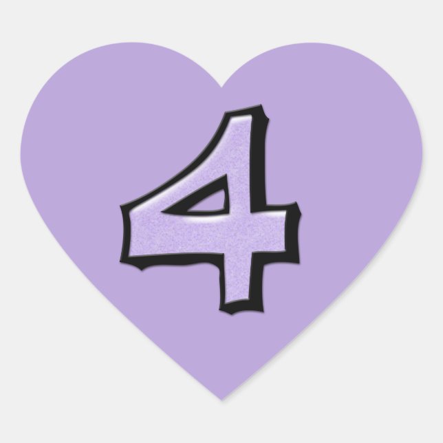 Pegatina del corazón de lavanda número 4 (Anverso)