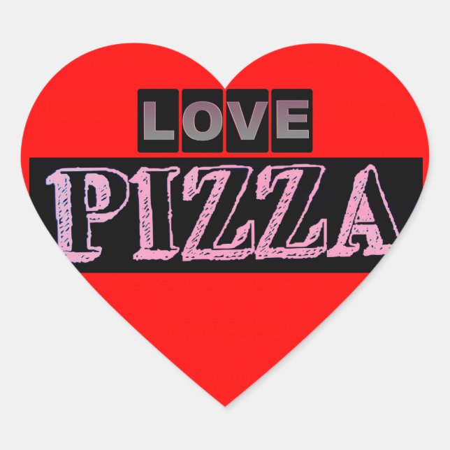 Pegatina del corazón de Pizza (Anverso)