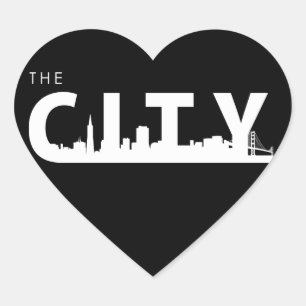 Pegatina del corazón de San Francisco