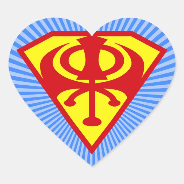 Pegatina del corazón de Super Khanda (Anverso)