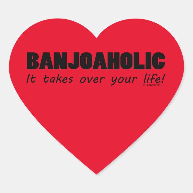 Pegatina del Corazón de Vida Banjoaholic (Anverso)