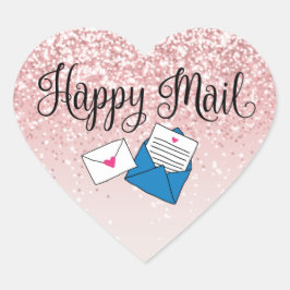 Pegatina del corazón del correo feliz