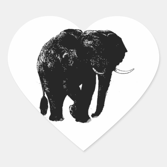 Pegatina del corazón del elefante