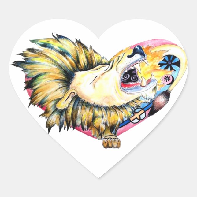 pegatina del corazón del león (Anverso)