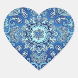 Pegatina del corazón del país de Bandana Azul