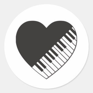 Pegatina del corazón del piano