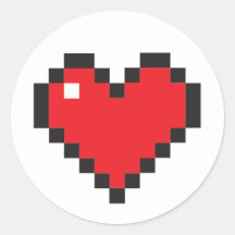 Pegatina del corazón del Pixel rojo