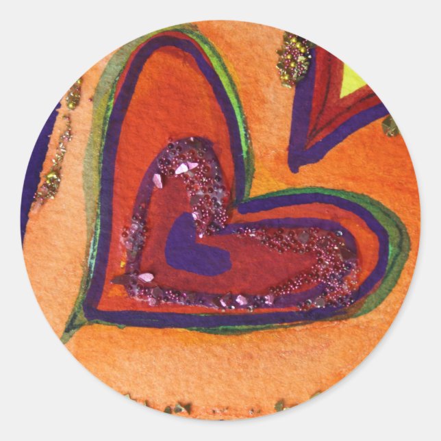 Pegatina del corazón feliz (Anverso)