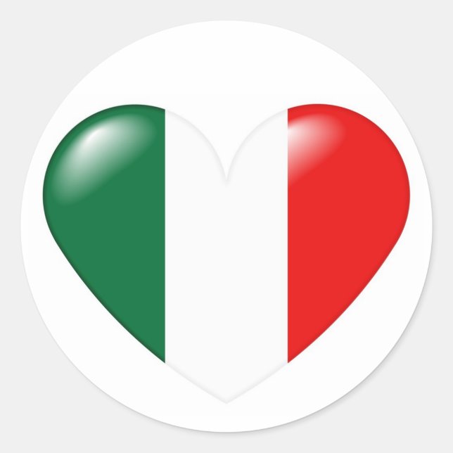 Pegatina del corazón italiano - Cuore Italiano (Anverso)