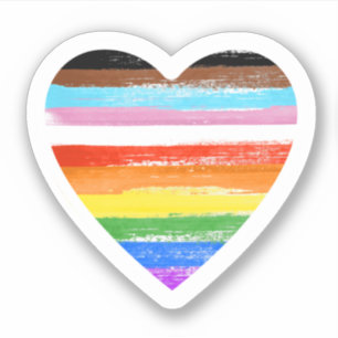 Pegatina del corazón pintado con orgullo