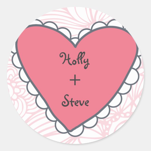 Pegatina del corazón por Bodas de TearDrop (Anverso)