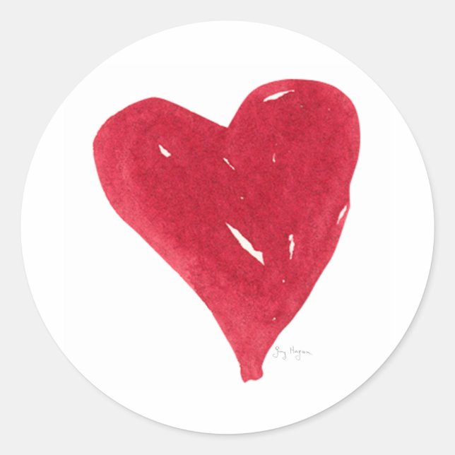 Pegatina del corazón rojo (Anverso)