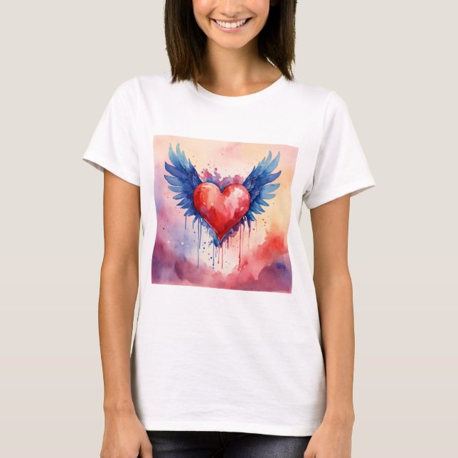 Pegatina del corazón rosado Diseñar camiseta para  (Anverso)