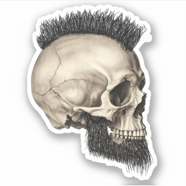 Pegatina del cráneo cortado de beso (Anverso)