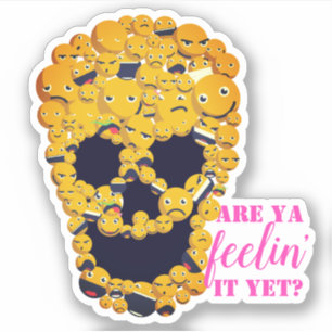Pegatina del cráneo de emoticonos anti-emoji