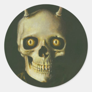 Pegatina del Cráneo del Diablo Gótico
