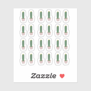Pegatina del Desierto de Cacti Botánico Potado de