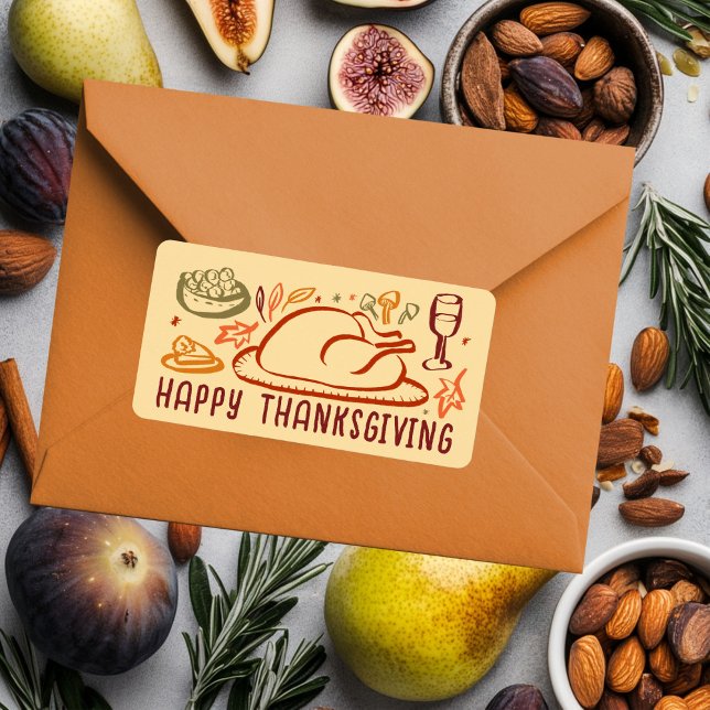 Pegatina del Día de Acción de Gracias Feliz (Whimsical Happy Thanksgiving Friendsgiving Autumn Fall Cute CUSTOM Sticker
)