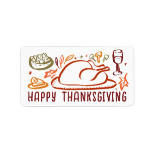 Pegatina del Día de Acción de Gracias Feliz